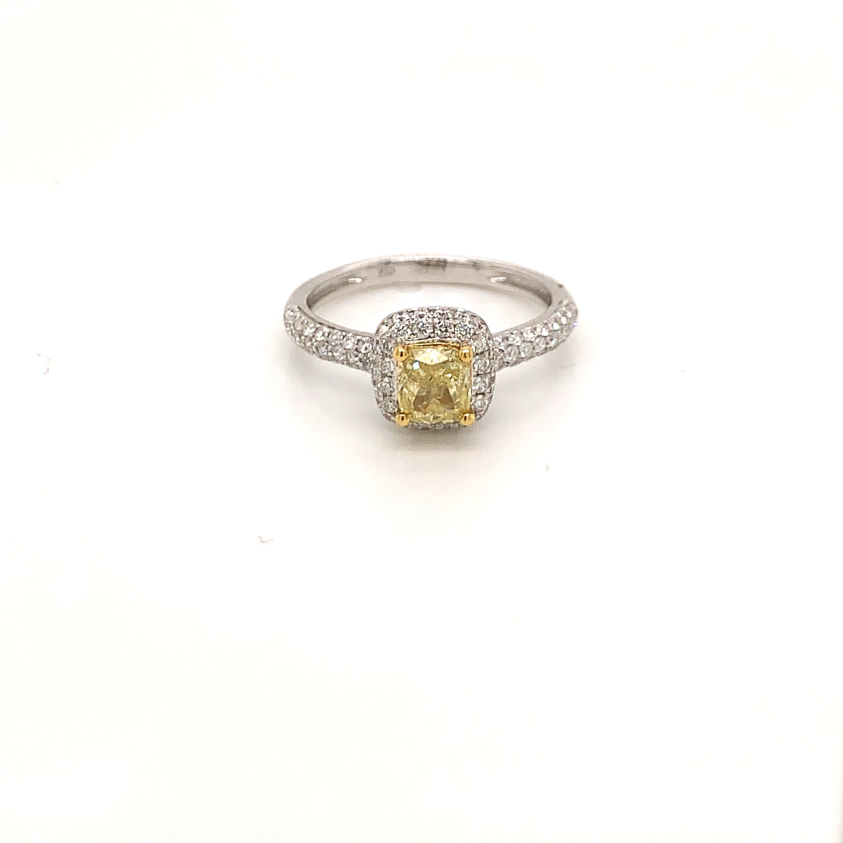 18K WG/YG 0.73CT yellow diamond 0.66ctw white diamond ring – J'aime Bijoux  by Yeomans Gems