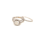 14K White Gold 1.12CTS I SI2 EGL Wedding Set