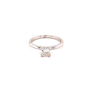 14K White Gold 0.58CTW Solitaire princess Diamond Ring