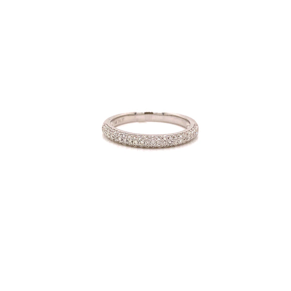 14 karat white gold 0.37 carats micro pave’ diamond band