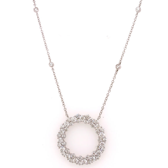 18K White Gold 2.80CTW Diamond Reef necklace