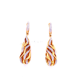 18K Yellow Gold 0.55CTS Drop Earrings
