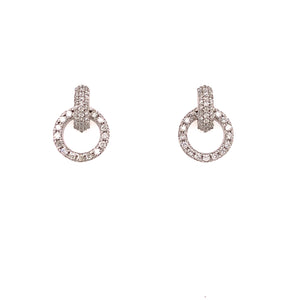14k White Gold 0.70 diamond knocker earrings
