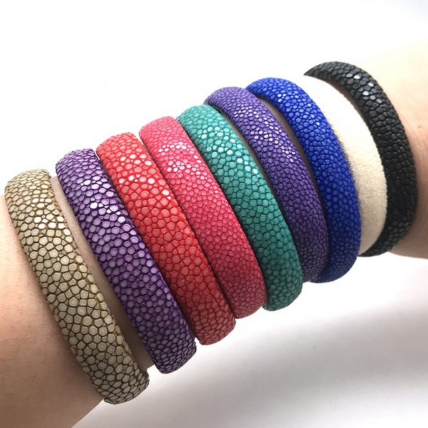 10mm Stingray Leather Bangle Cuff Colored J aime Bijoux by Yeomans Gems