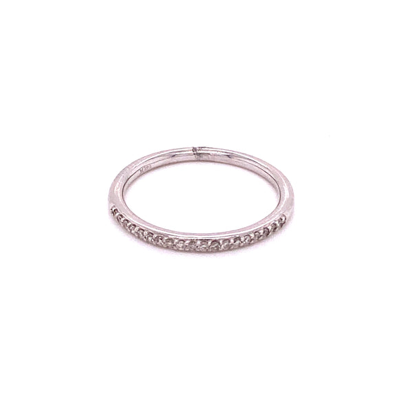 14K WG 0.12CTW DIA THIN 1/2 BAND Sizable