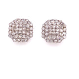 18 karat White Gold 3.75 carats Rose Cut Diamond Earrings