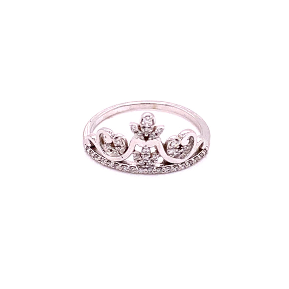 14kwg Diamond Crown ring